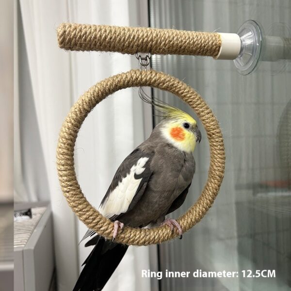 Multi-purpose Parrot Hemp Rope Sucker Stand Bar Stick - Image 7